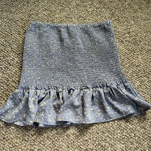 Forever 21 Purple Floral Shirred Skirt